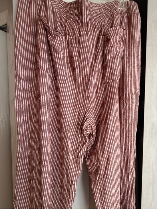 Old Navy Pants - Women Striped Red and White Linen Pants